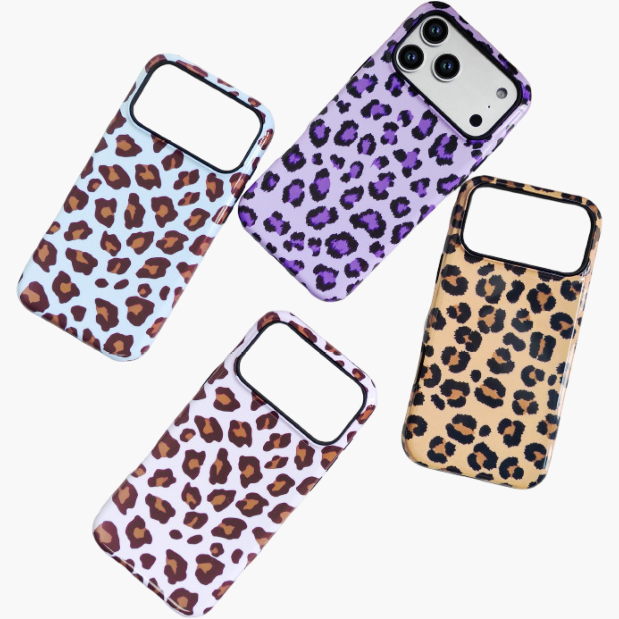 Anna-Kaci Leopard Print Phone Case Slim Protective Cover Shock Resistant Lightweight Design