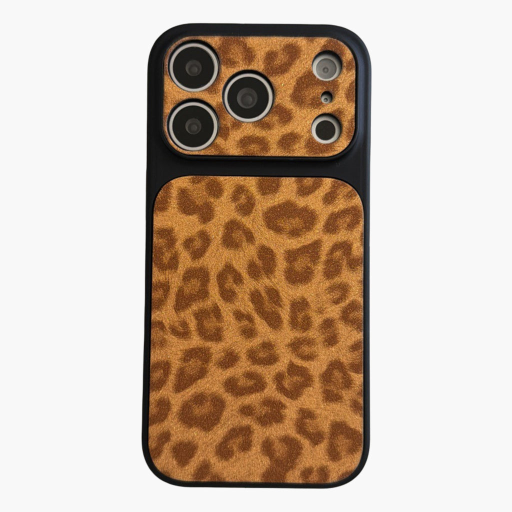 Anna-Kaci Leopard Print Phone Case with Wrist Strap Textured Back Protective Shock Resistant Cover