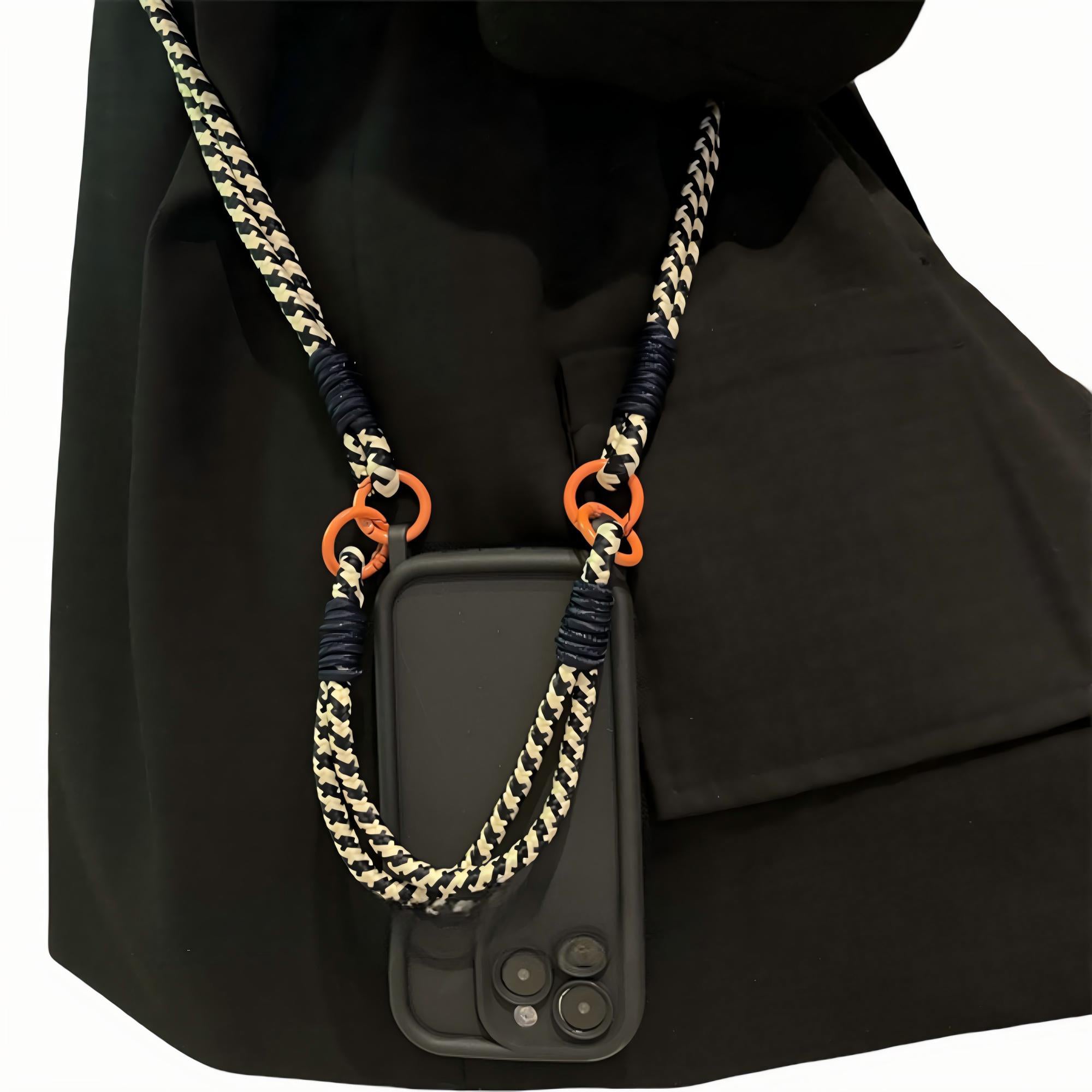 Anna-Kaci Crossbody Phone Case with Adjustable Strap Shock Resistant Silicone Cover Hands Free Design