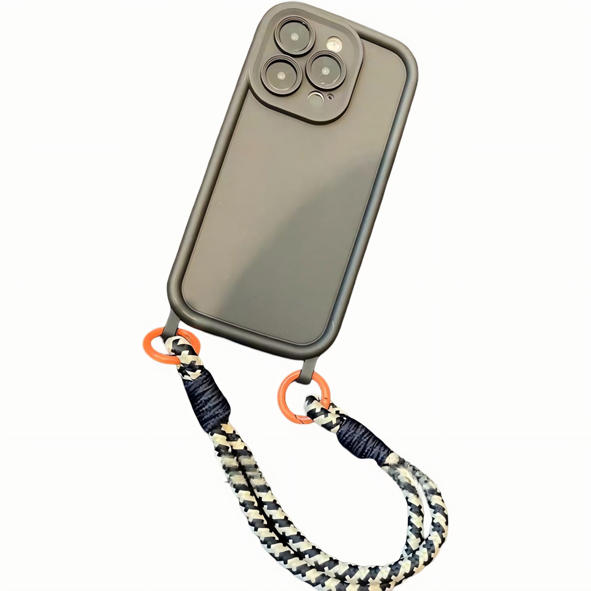 Anna-Kaci Crossbody Phone Case with Adjustable Strap Shock Resistant Silicone Cover Hands Free Design