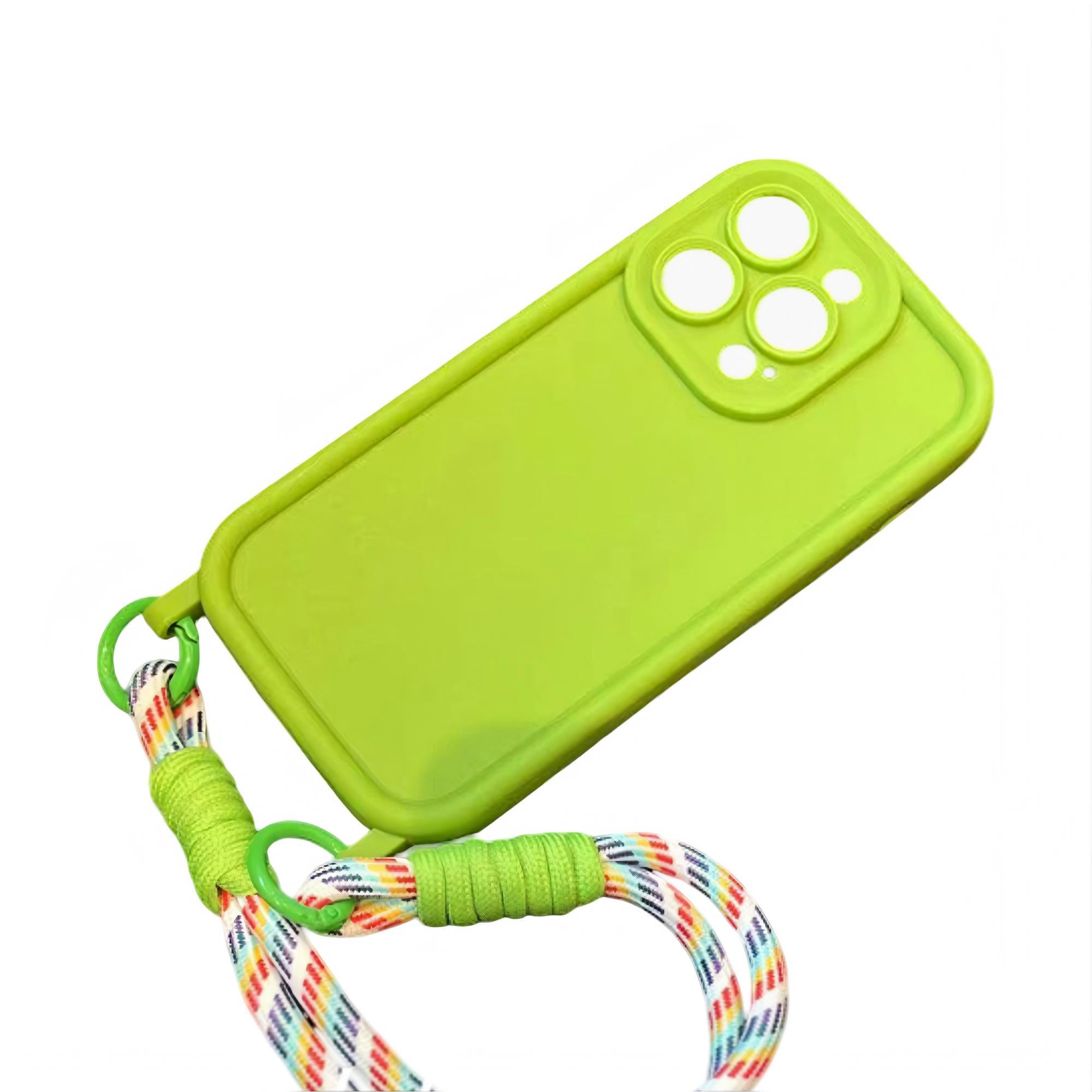 Anna-Kaci Crossbody Phone Case with Adjustable Strap Shock Resistant Silicone Cover Hands Free Design