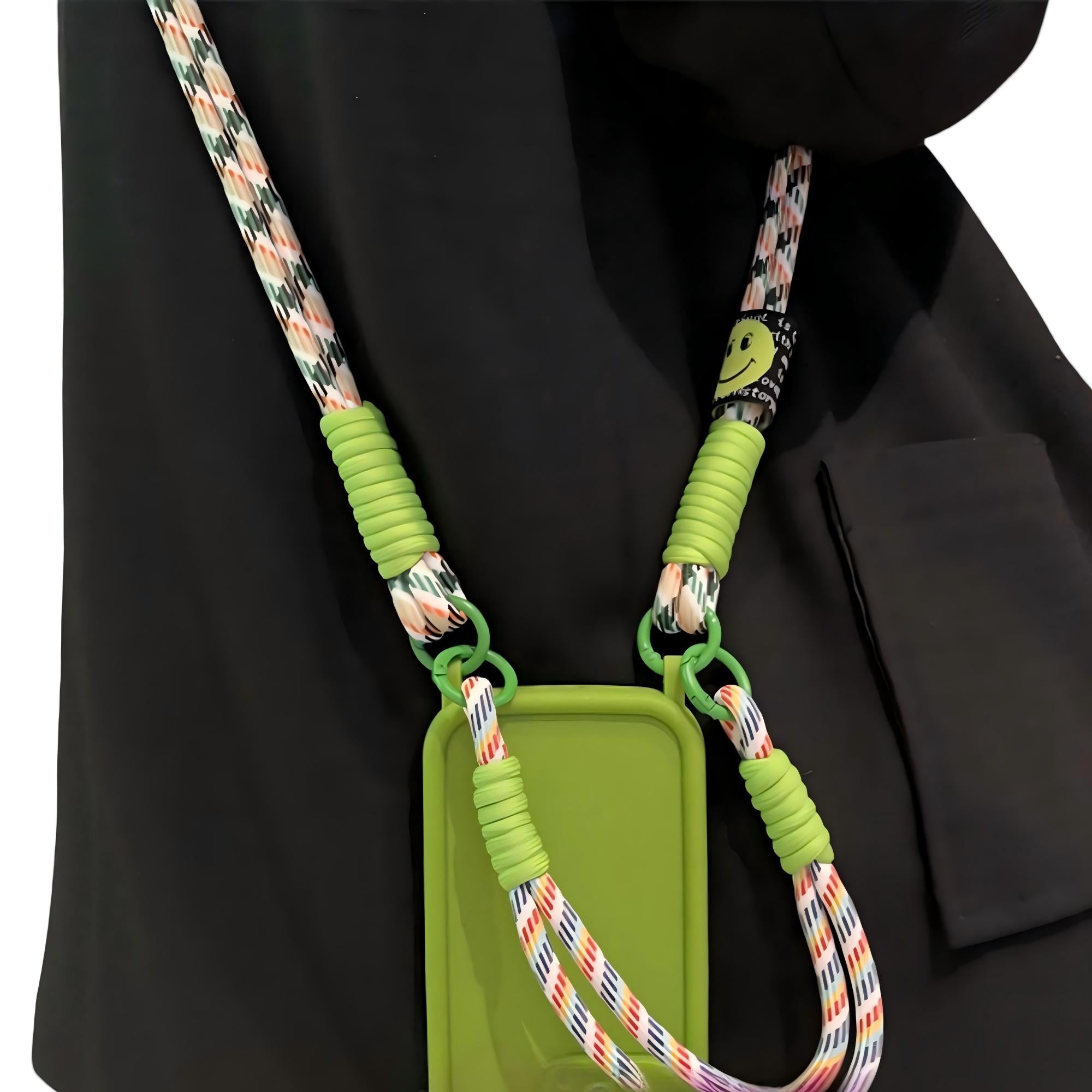 Anna-Kaci Crossbody Phone Case with Adjustable Strap Shock Resistant Silicone Cover Hands Free Design