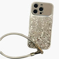Anna-Kaci Glitter Phone Case with Wrist Strap Protective Cover Sparkle Back Panel Secure Grip Design