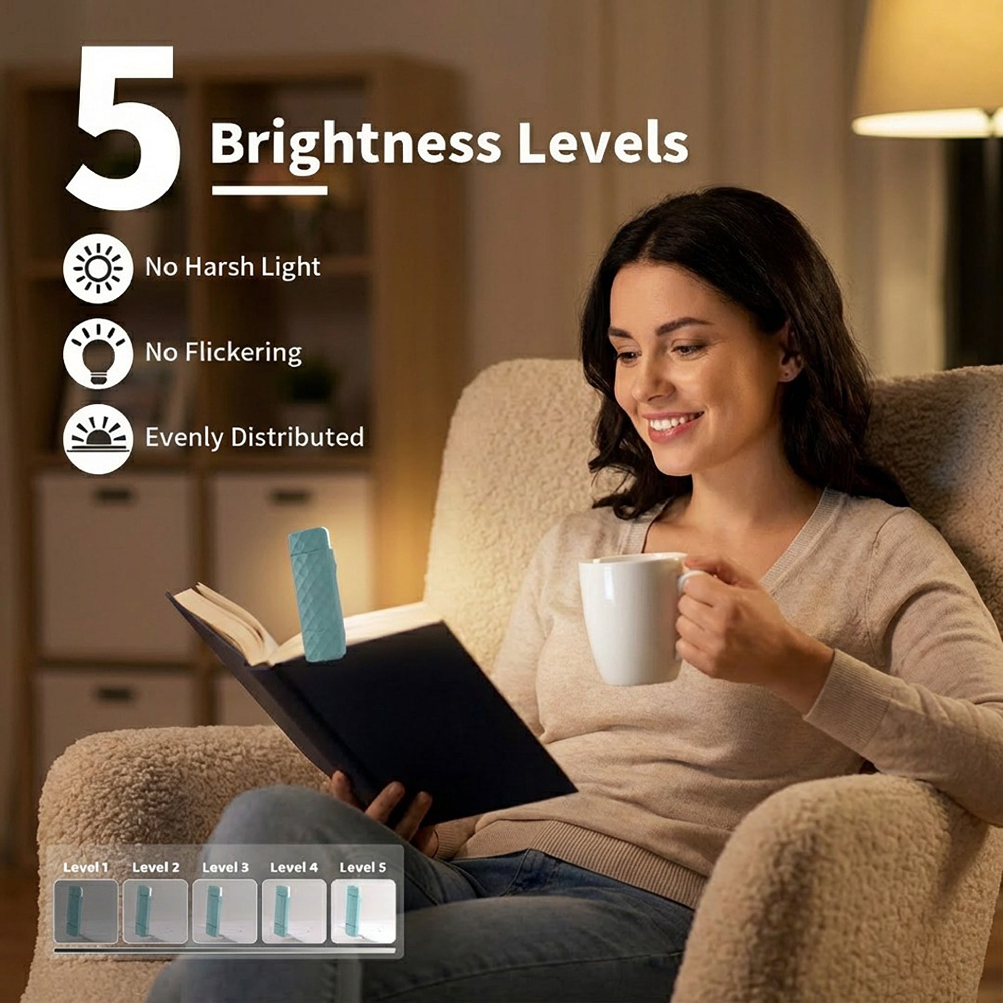 Anna-Kaci Foldable Clip LED Light with Adjustable Controls and Compact Design
