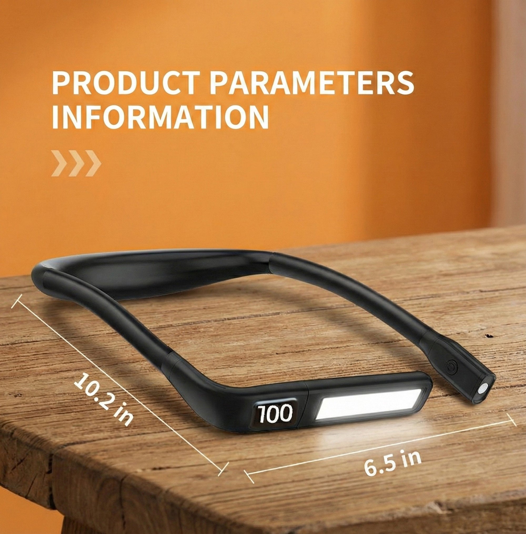 Anna-Kaci Wearable LED Neck Reading Light with Dual Flexible Arms and Digital Display