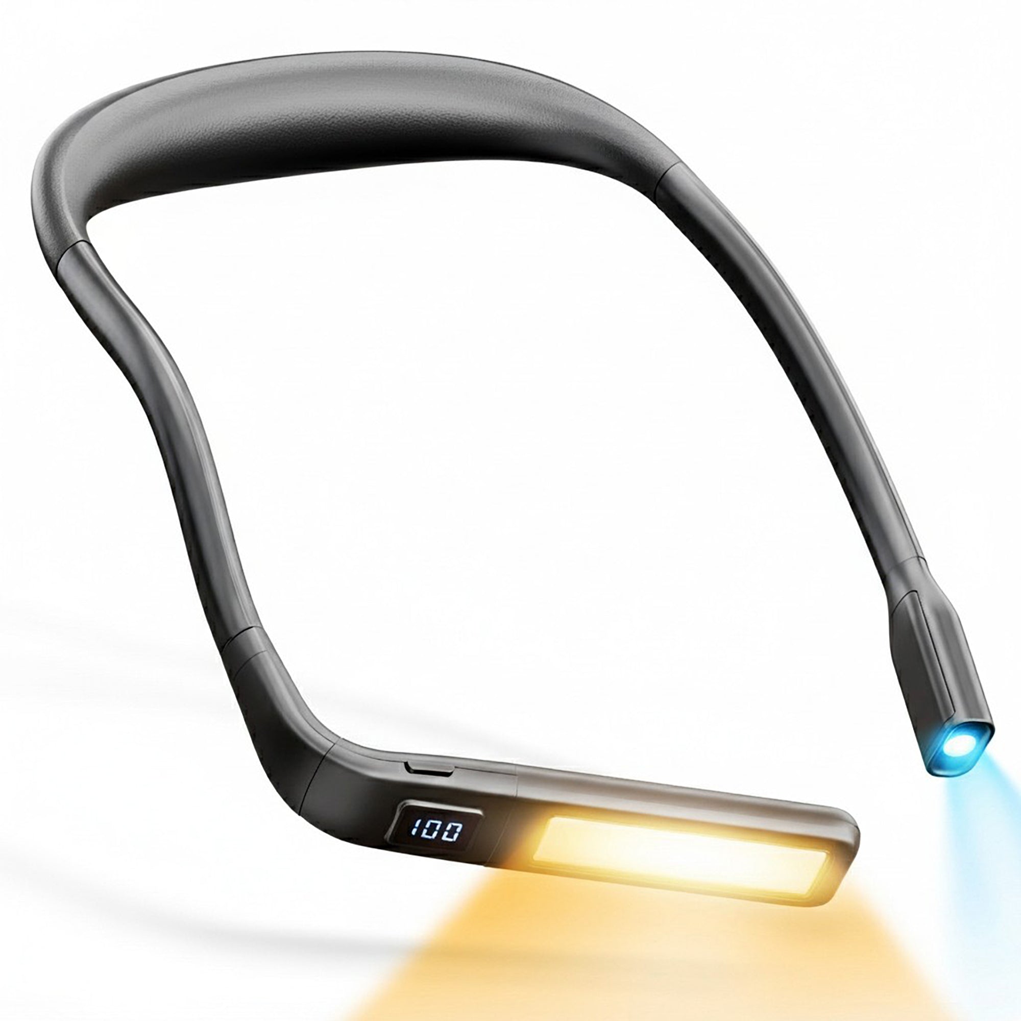 Anna-Kaci Wearable LED Neck Reading Light with Dual Flexible Arms and Digital Display