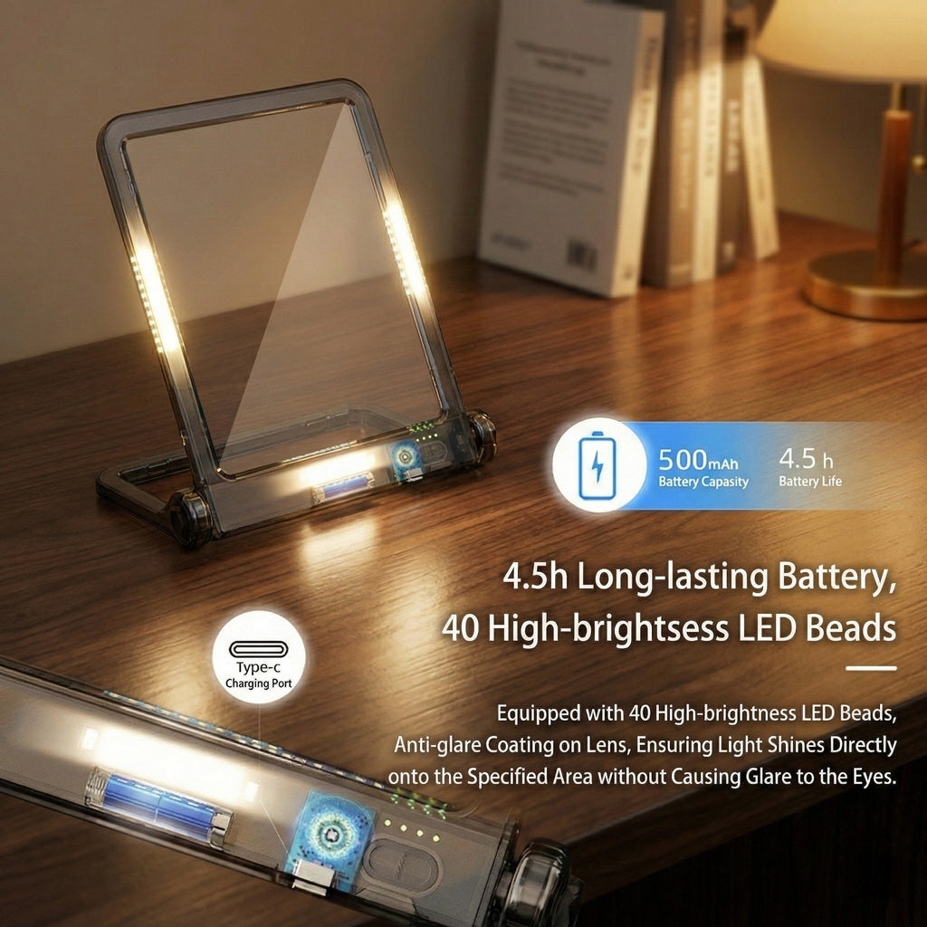 Anna-Kaci LED Lighted Reading Magnifier with Adjustable Stand and Rechargeable Battery
