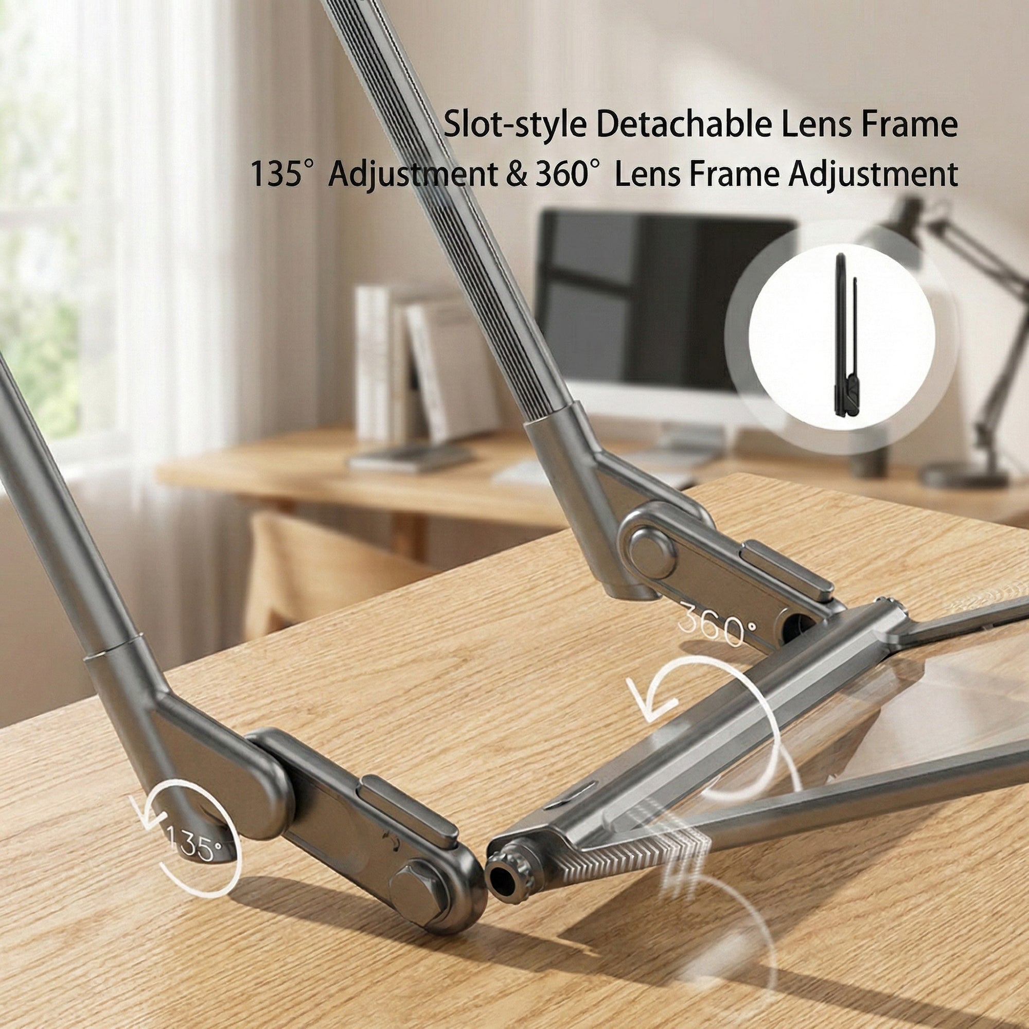 Anna-Kaci LED Lighted Reading Magnifier with Adjustable Stand and Rechargeable Battery