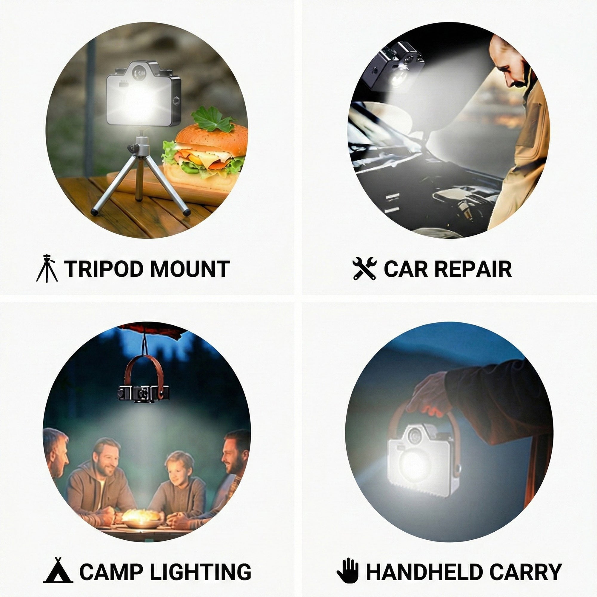 Anna-Kaci Retro Camera Style Rechargeable LED Light with Adjustable Brightness and Multiple Light Modes