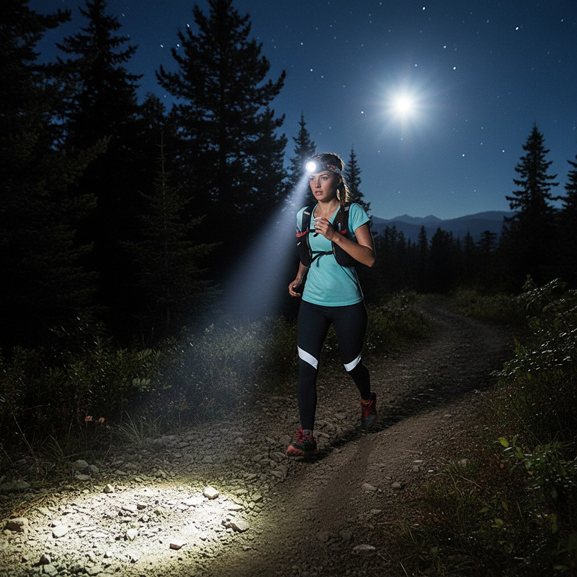 Anna-Kaci Adjustable LED Headlamp with Rechargeable Battery and Hands-Free Outdoor Lighting