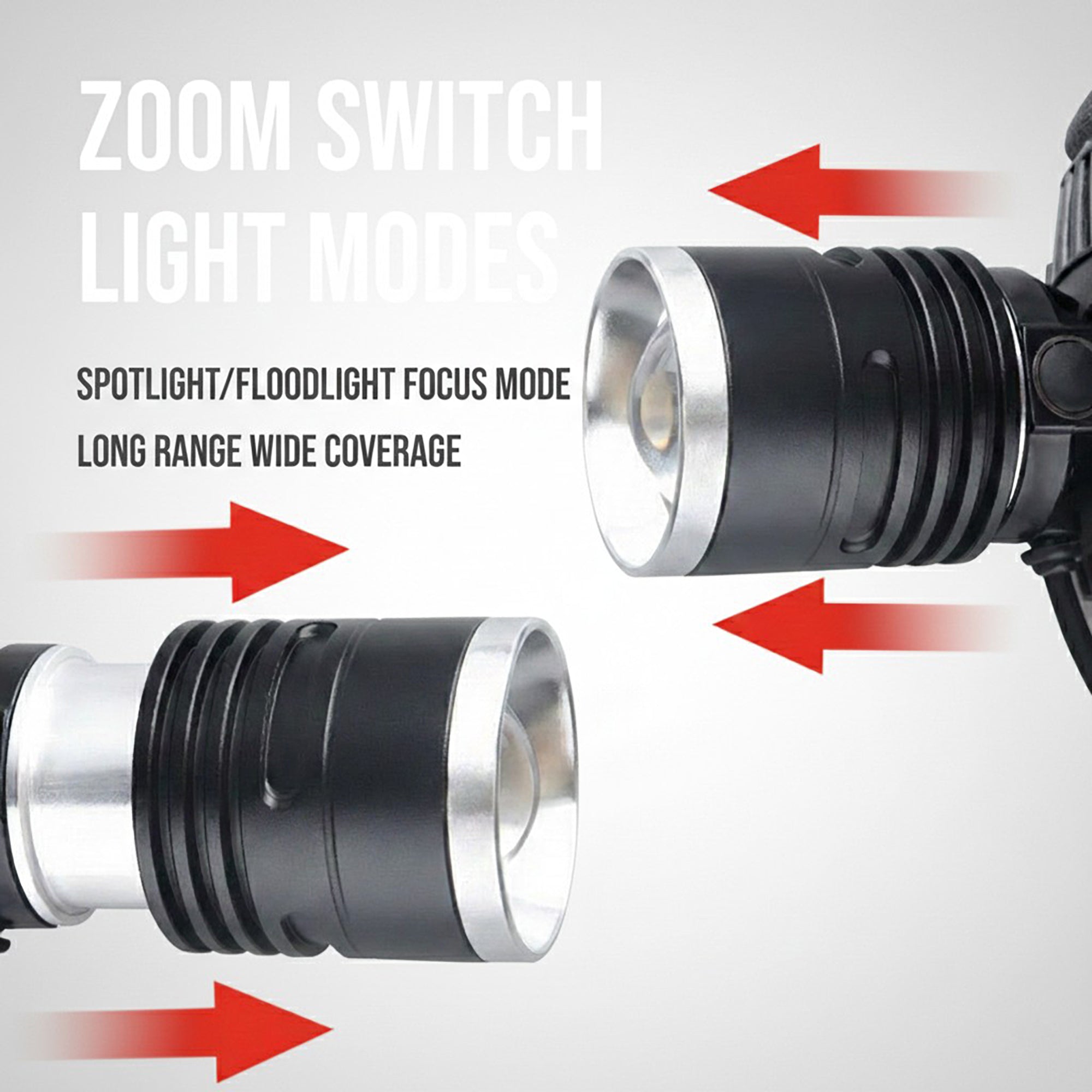 Anna-Kaci Adjustable LED Headlamp with Rechargeable Battery and Hands-Free Outdoor Lighting