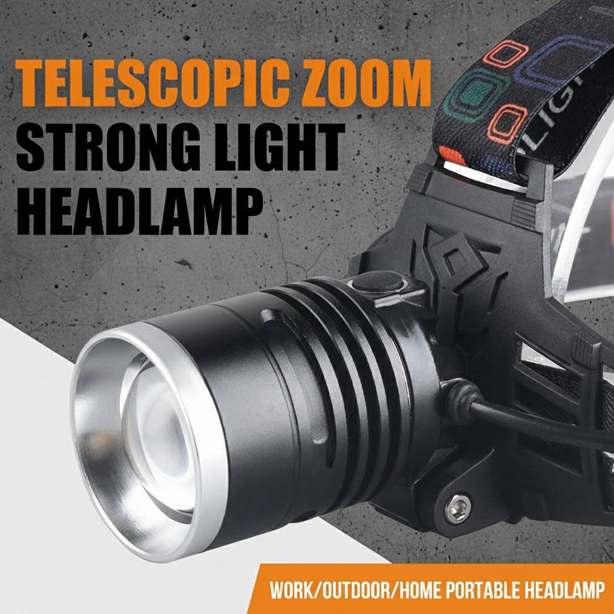 Anna-Kaci Adjustable LED Headlamp with Rechargeable Battery and Hands-Free Outdoor Lighting