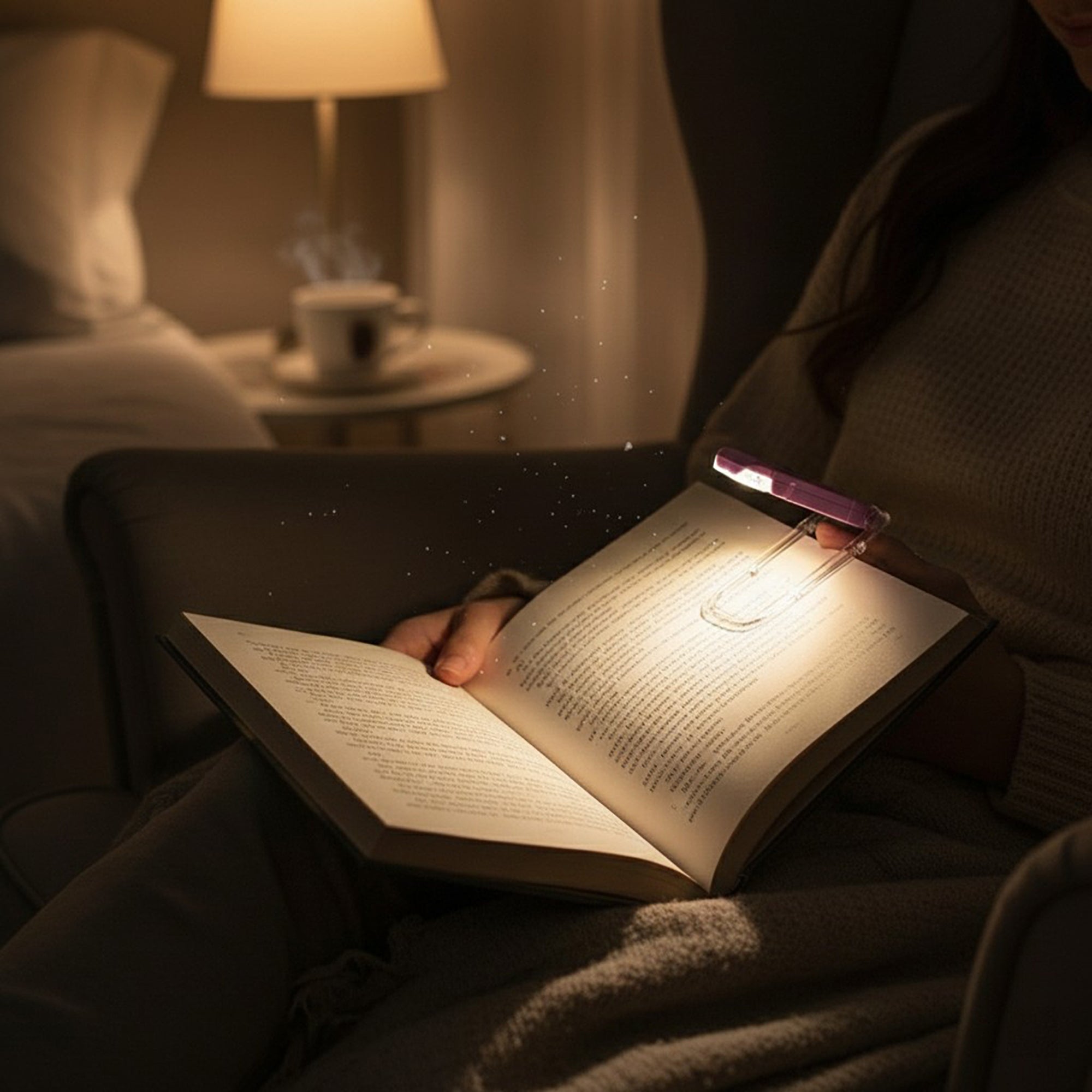 Anna-Kaci Clip-On Rechargeable LED Reading Light with Adjustable Angle and Compact Foldable Design