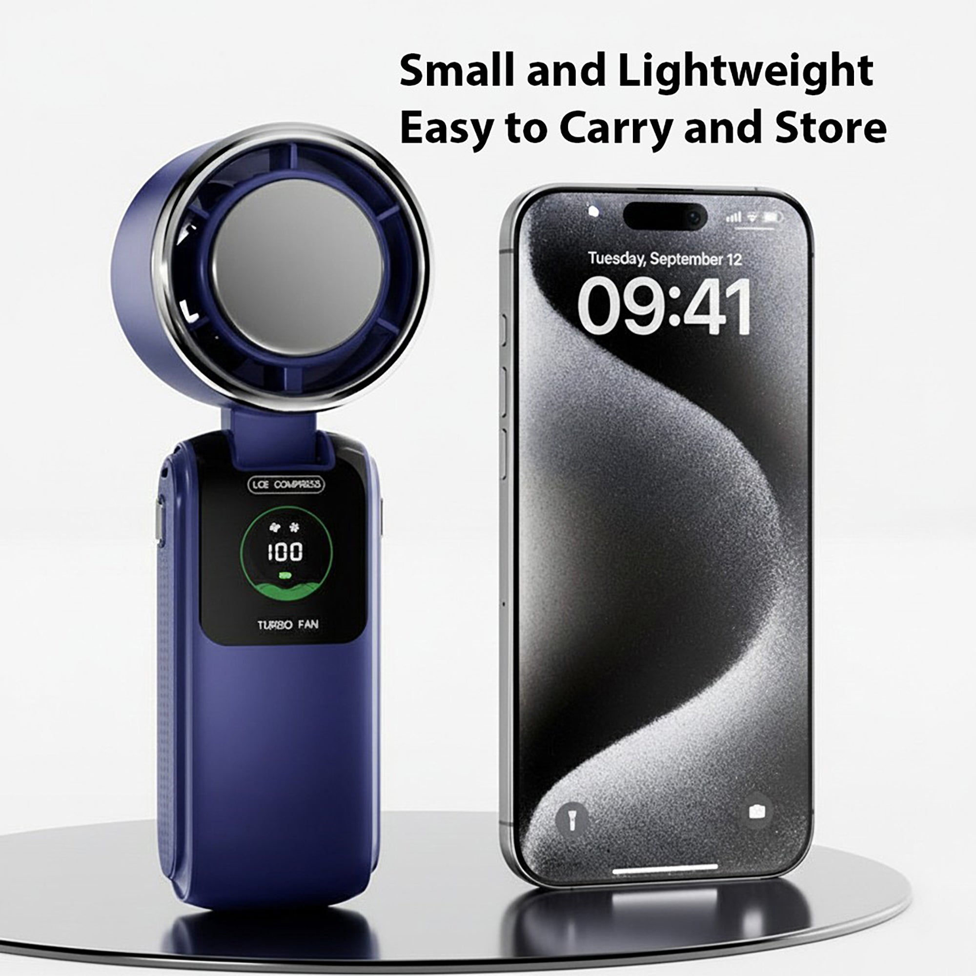 Anna-Kaci Handheld Turbo Fan with Digital Display and Adjustable Airflow Control
