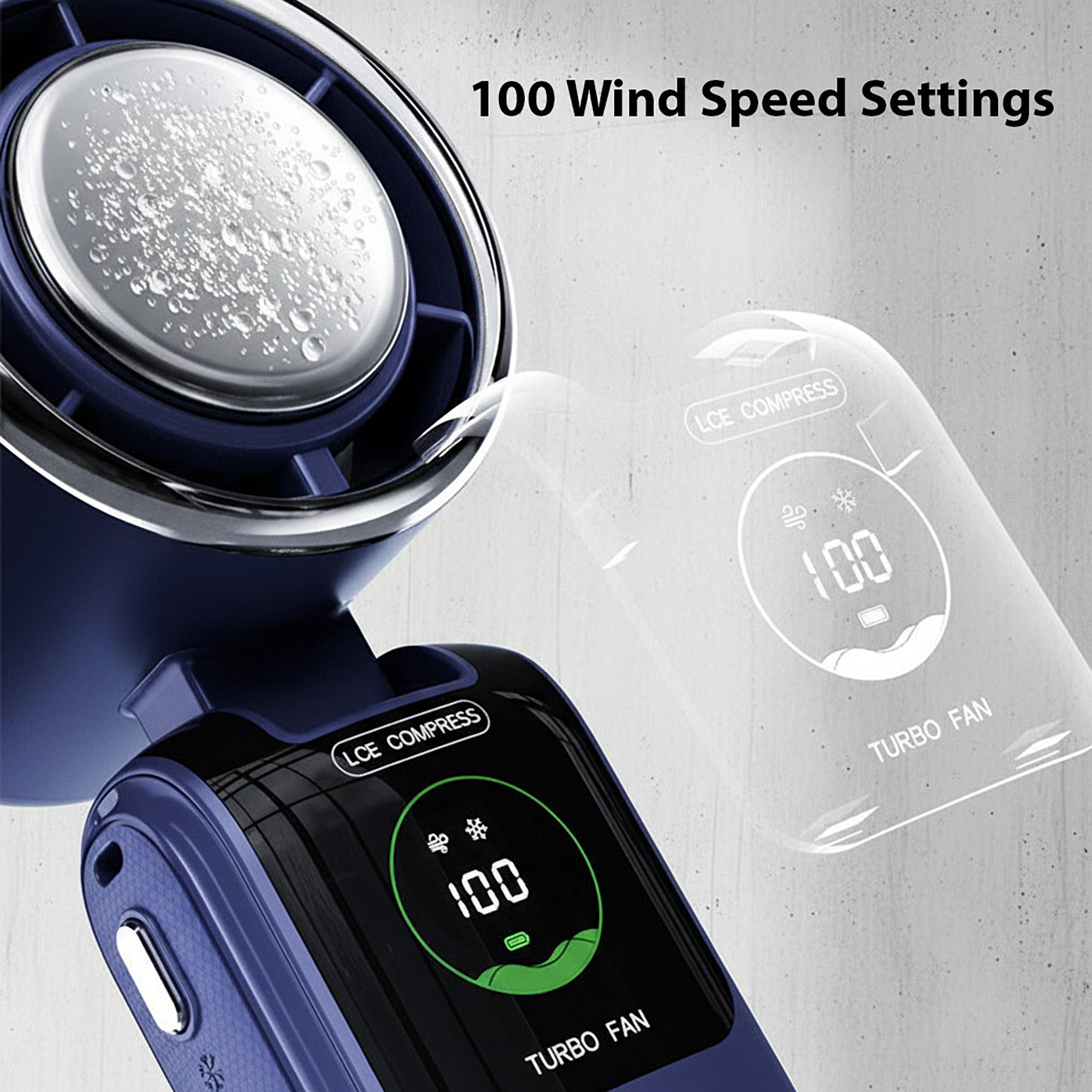 Anna-Kaci Handheld Turbo Fan with Digital Display and Adjustable Airflow Control