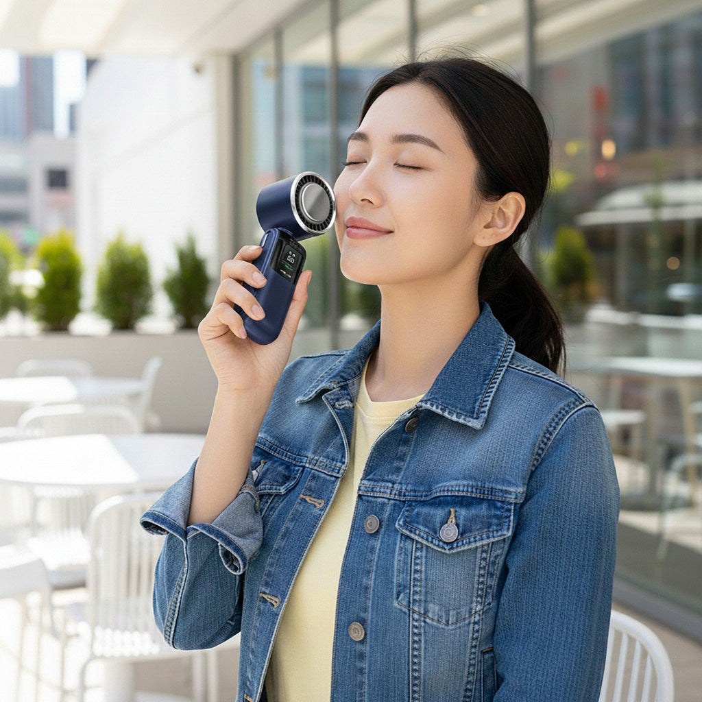 Anna-Kaci Handheld Turbo Fan with Digital Display and Adjustable Airflow Control