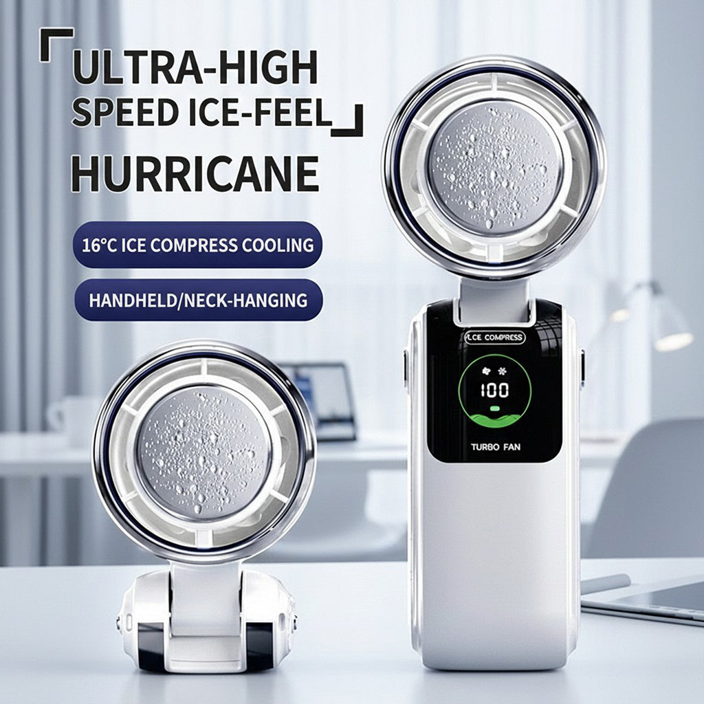 Anna-Kaci Handheld Turbo Fan with Digital Display and Adjustable Airflow Control