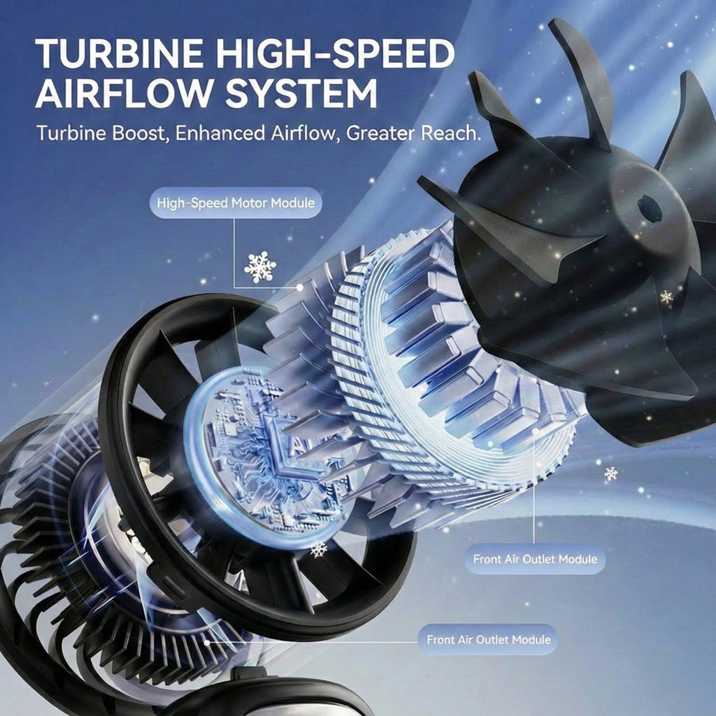 Anna-Kaci Handheld Turbo Fan with Foldable Head and Digital Display Controls