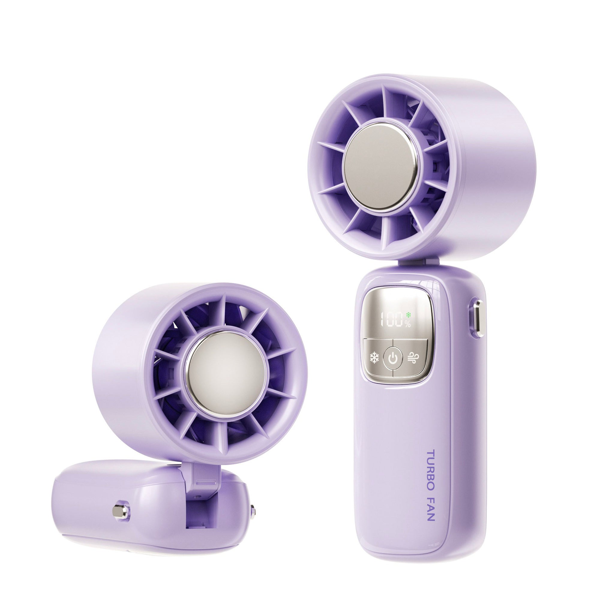 Anna-Kaci Handheld Turbo Fan with Foldable Head and Digital Display Controls