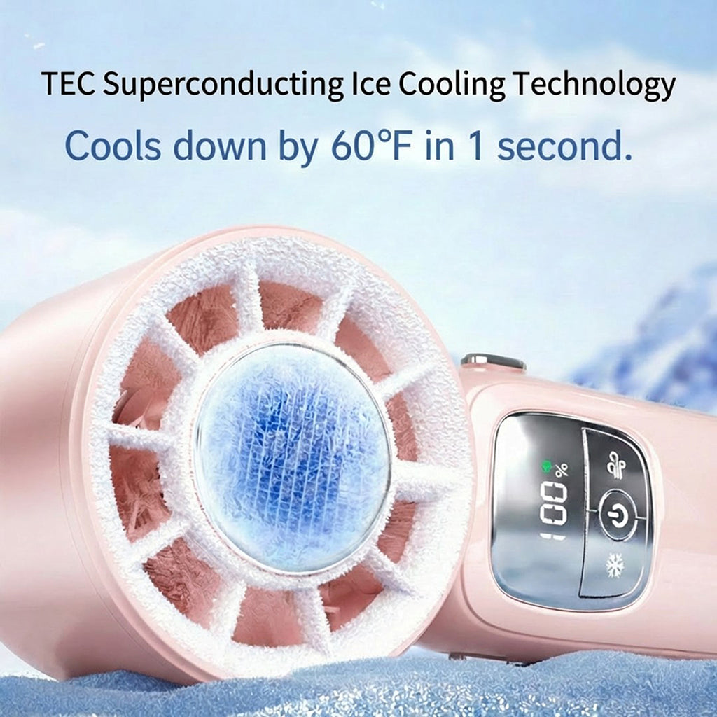 Anna-Kaci Handheld Turbo Fan with Foldable Head and Digital Display Controls