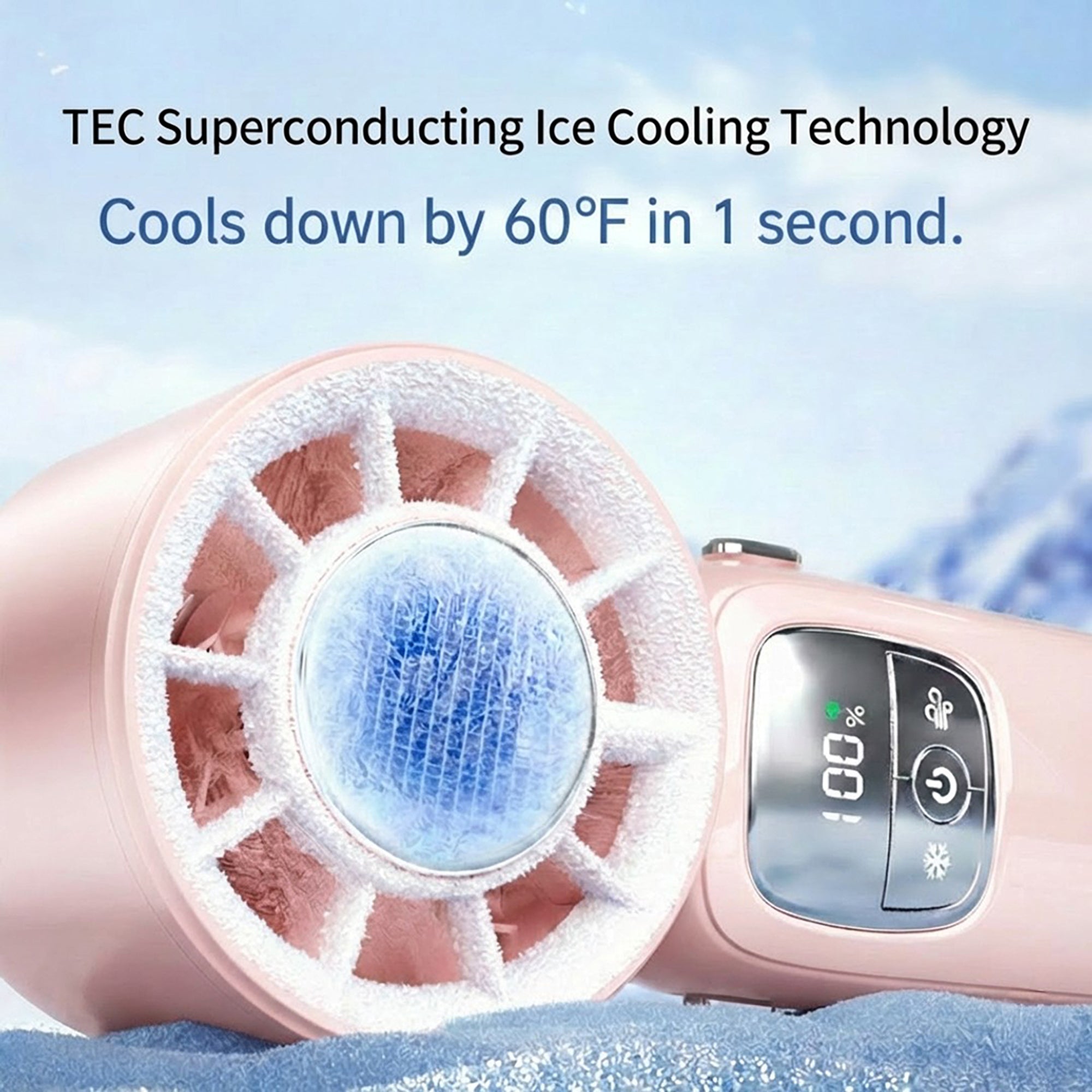Anna-Kaci Handheld Turbo Fan with Foldable Head and Digital Display Controls