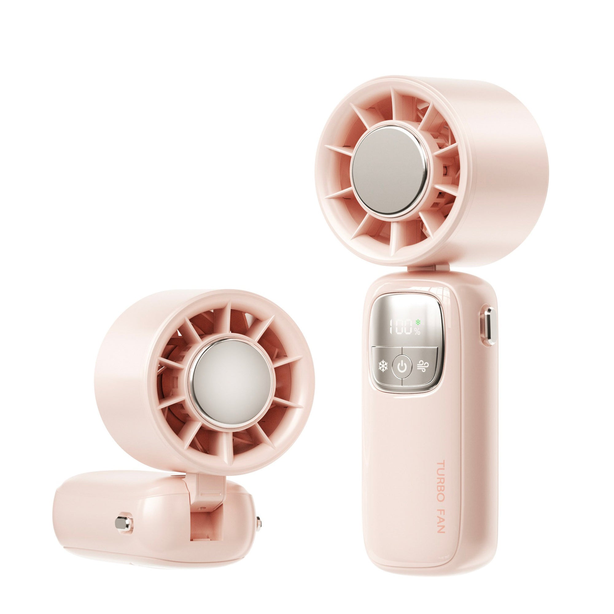 Anna-Kaci Handheld Turbo Fan with Foldable Head and Digital Display Controls