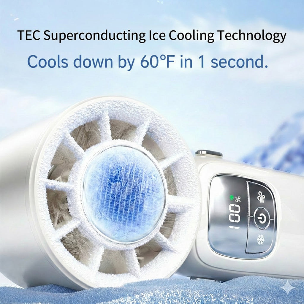 Anna-Kaci Handheld Turbo Fan with Foldable Head and Digital Display Controls