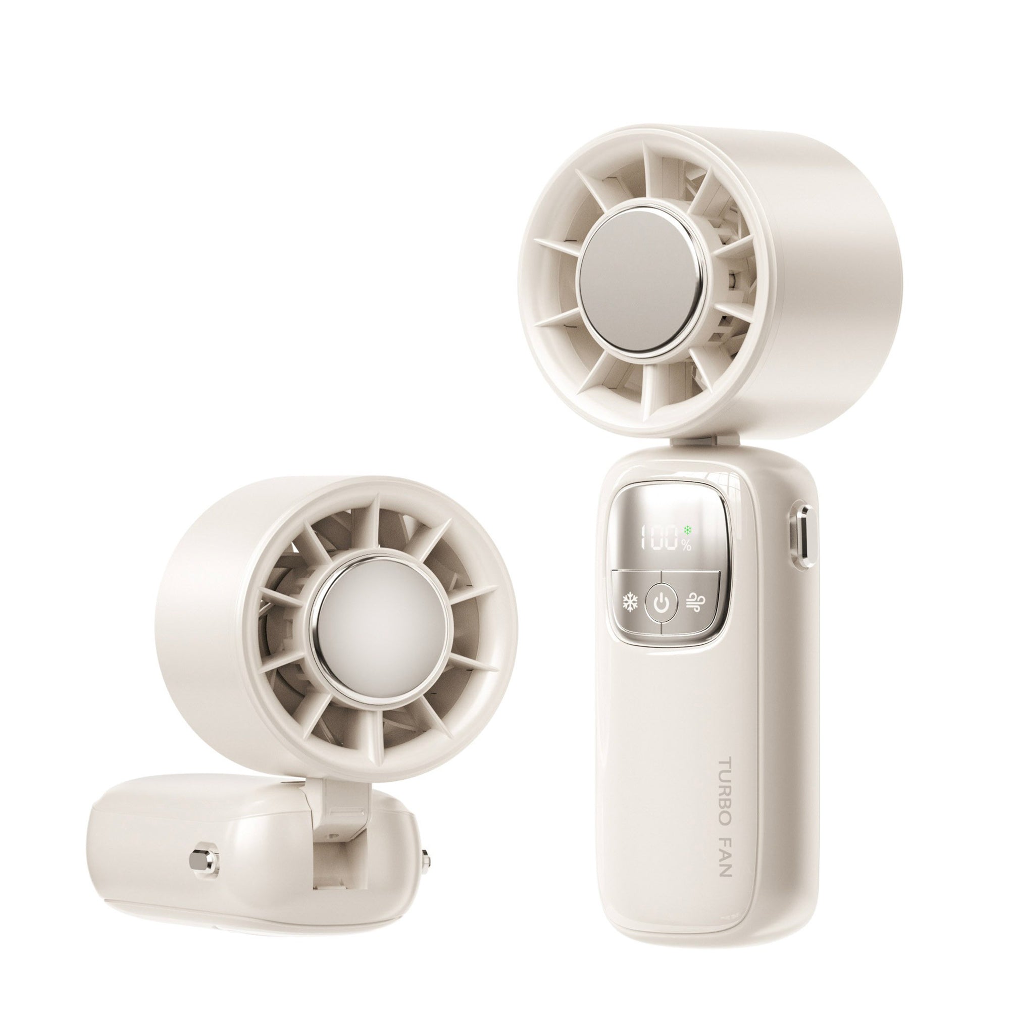Anna-Kaci Handheld Turbo Fan with Foldable Head and Digital Display Controls