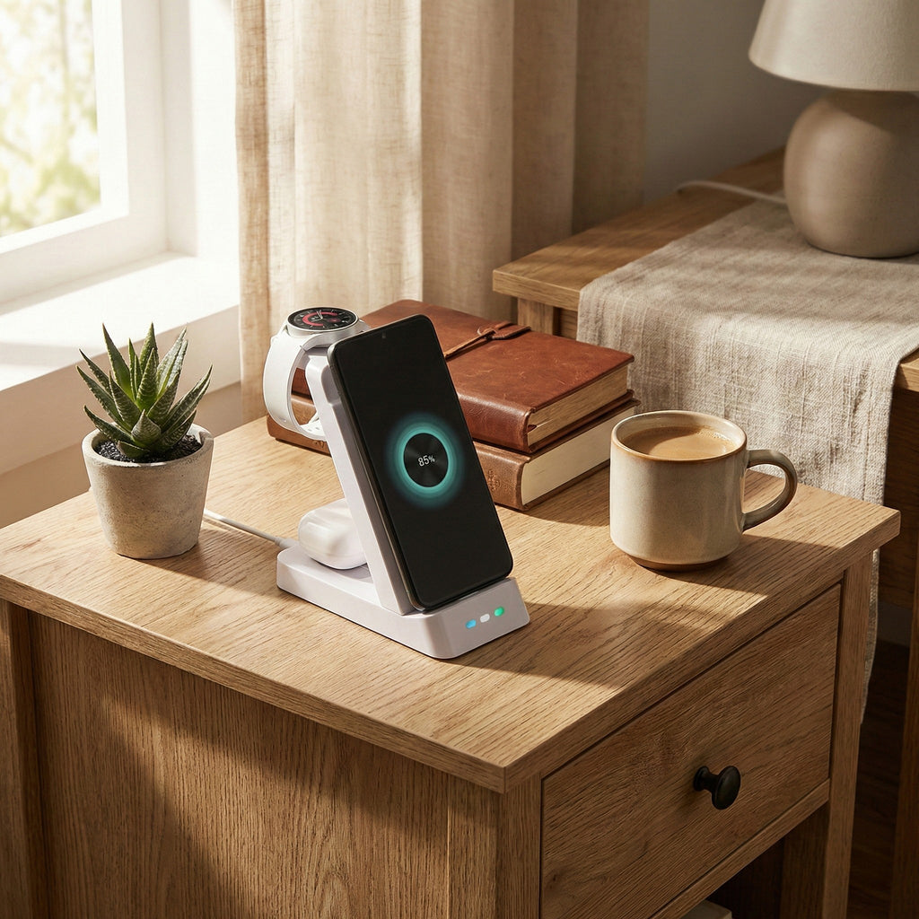 Anna-Kaci Wireless Charging Stand with Multi-Device Dock and LED Charging Indicator