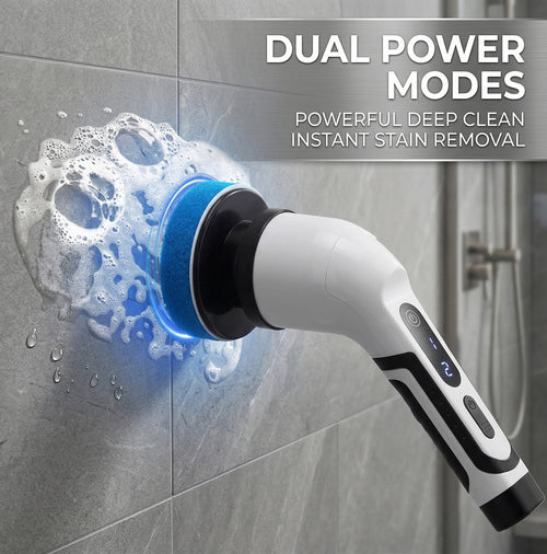 Anna-Kaci Electric Spin Scrubber Cleaning Brush with Adjustable Extension Handle Multi Head