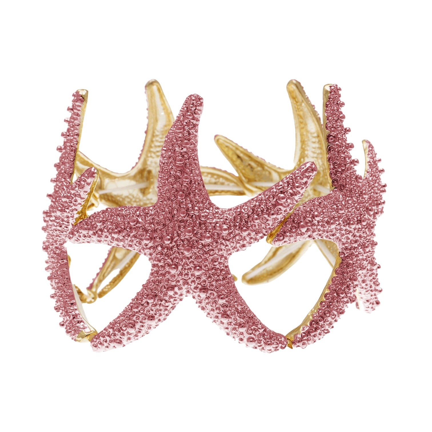 Anna-Kaci Women's Starfish Design Elastic Cuff Ring Bracelet Summer Beach Inspired Jewelry
