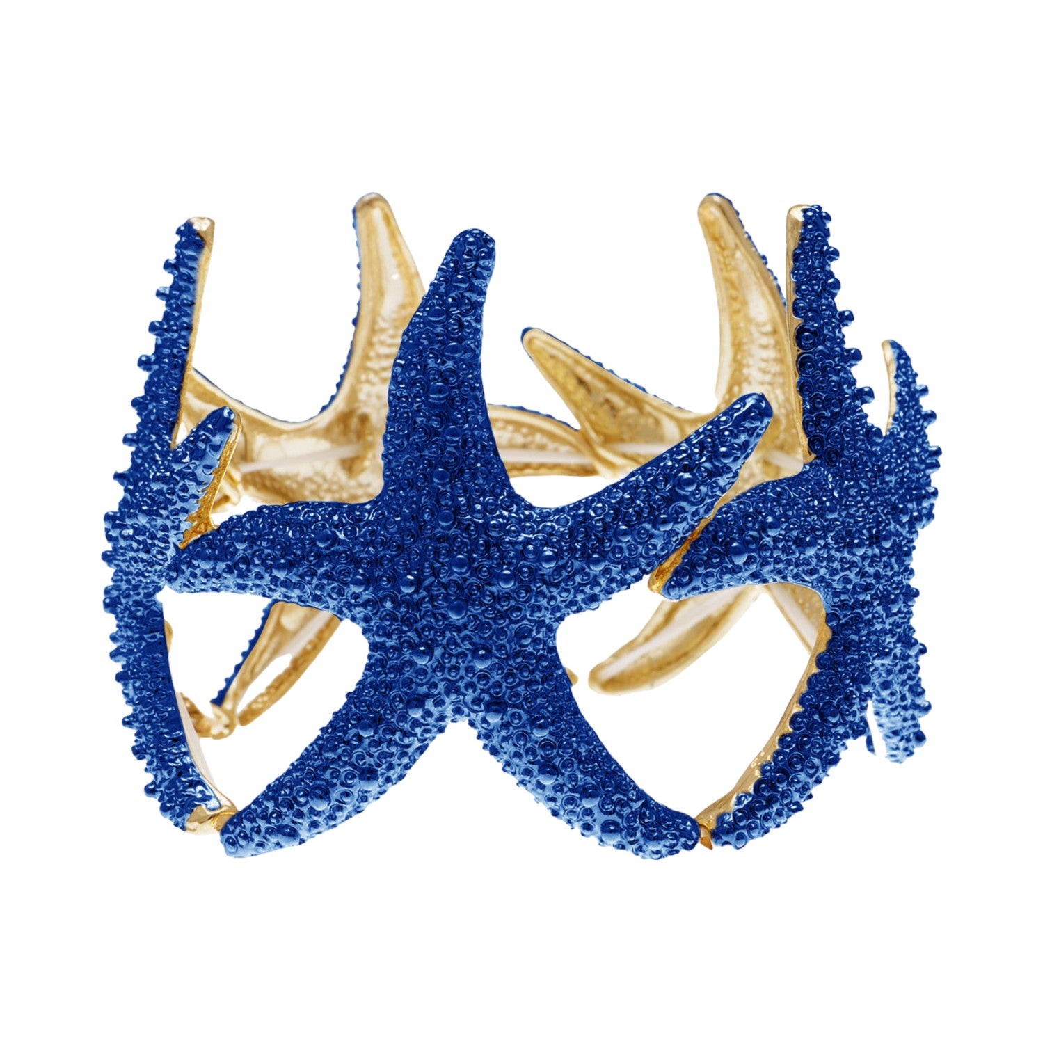 Anna-Kaci Women's Starfish Design Elastic Cuff Ring Bracelet Summer Beach Inspired Jewelry