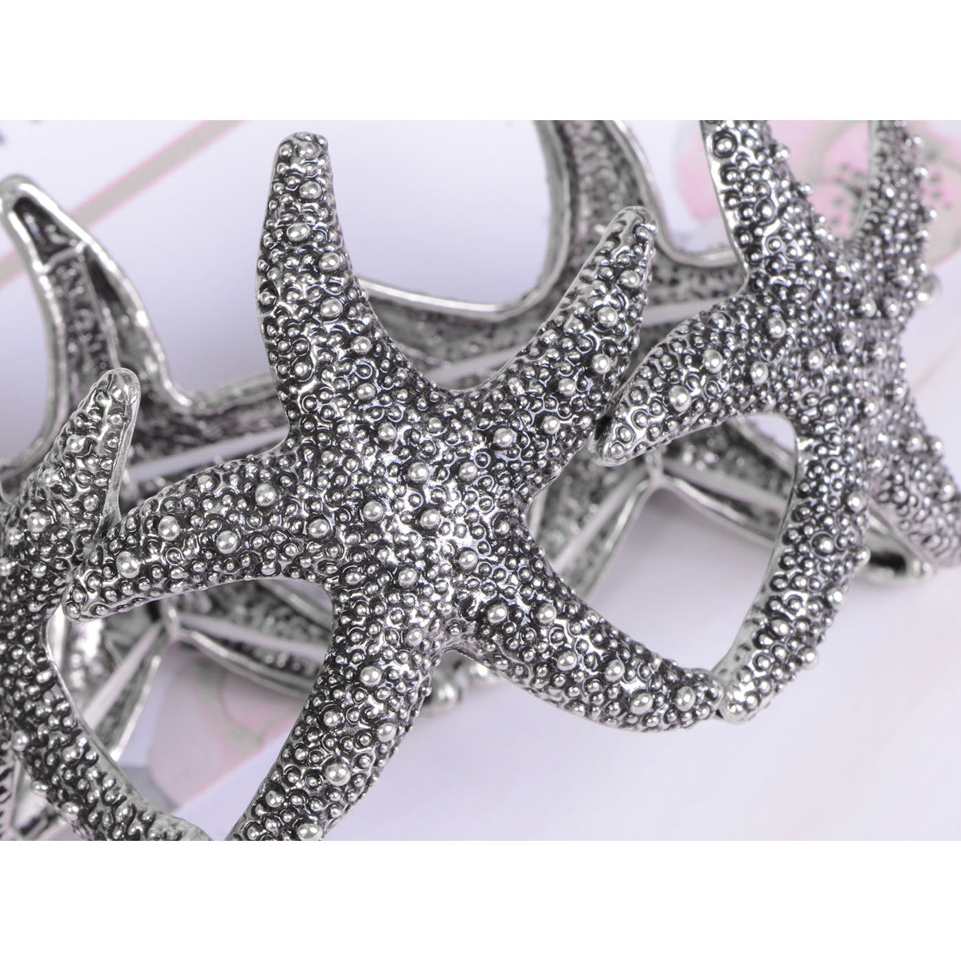 Anna-Kaci Women's Starfish Design Elastic Cuff Ring Bracelet Summer Beach Inspired Jewelry