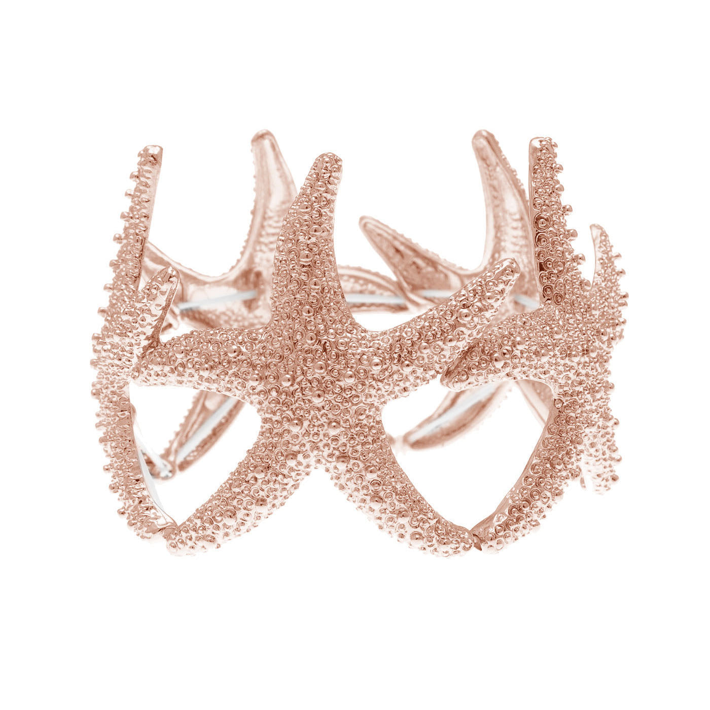 Anna-Kaci Women's Starfish Design Elastic Cuff Ring Bracelet Summer Beach Inspired Jewelry