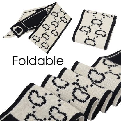 Alilang Skinny Knitted Scarf Letter Animal Pattern Pull-Through Design Winter Neckerchief Scarf for Women