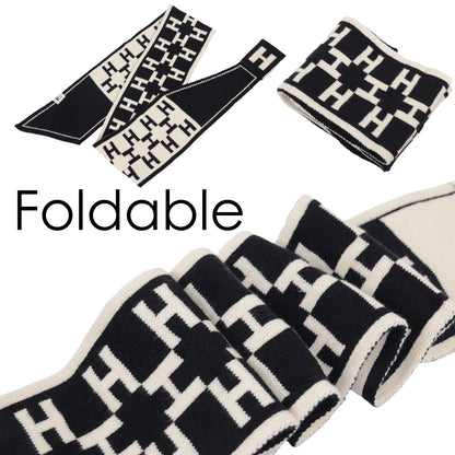 Alilang Skinny Knitted Scarf Letter Animal Pattern Pull-Through Design Winter Neckerchief Scarf for Women