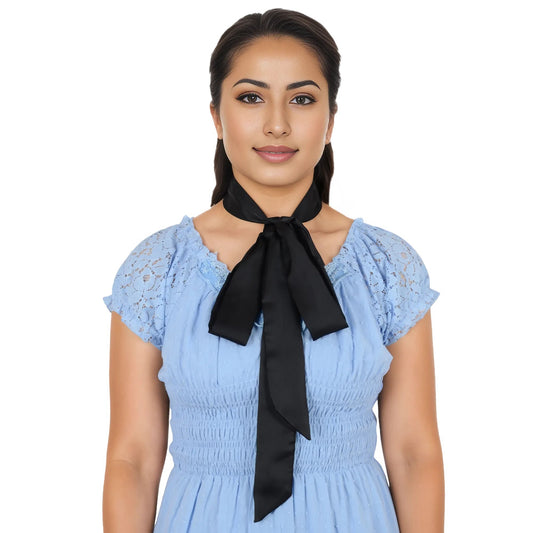 Alilang Women's Solid Color Ribbon Scarf Long Neckerchief Satin Belt Necktie Headscarf Narrow Scarf