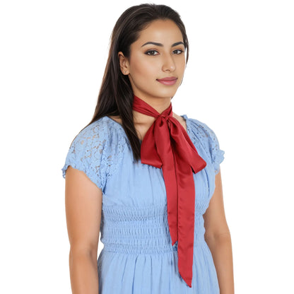 Alilang Women's Solid Color Ribbon Scarf Long Neckerchief Satin Belt Necktie Headscarf Narrow Scarf