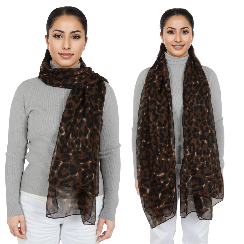 Anna-Kaci Women's Classic Leopard Print Scarf Lightweight Shawl Wrap Head Scarves