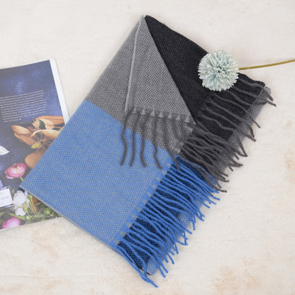 Anna-Kaci Cashmere Feel Winter Scarf Lightweight Striped Tassel Wrap Shawl Scarves for Men
