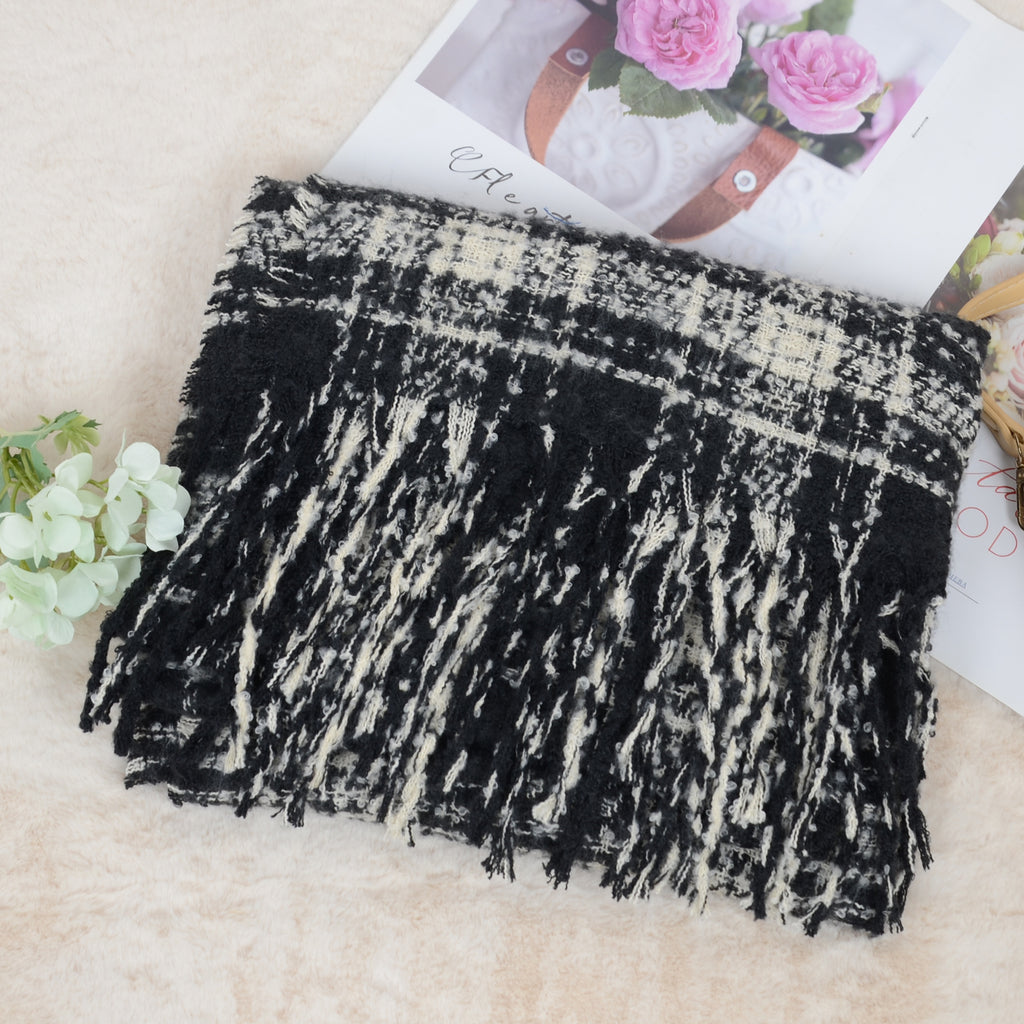 Anna-Kaci Plaid Winter Scarf Fringed Soft Warm Wrap Shawl Scarf for Women 23.6 x 70.9 inch
