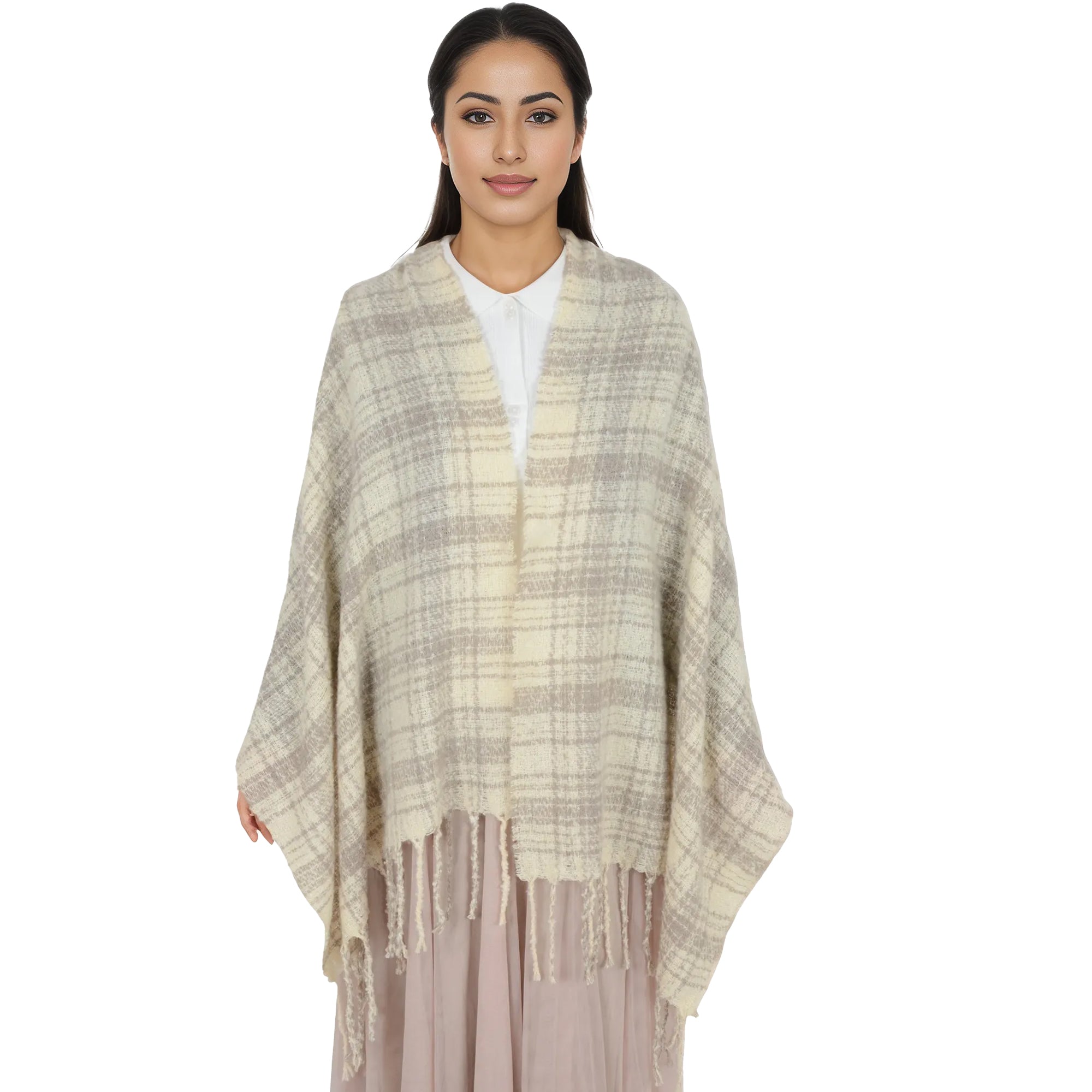 Anna-Kaci Plaid Winter Scarf Fringed Soft Warm Wrap Shawl Scarf for Women 23.6 x 70.9 inch