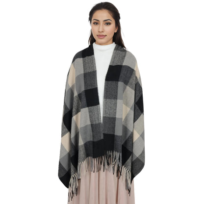 Anna-Kaci Classic Plaid Winter Scarf Soft Cashmere Feel Wrap Shawl Check Tassel Scarves for Women