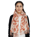 Anna-Kaci Women's Floral Print Winter Scarf Soft Cashmere Feel Fringe Shawl Wrap Scarves for Evening Dress