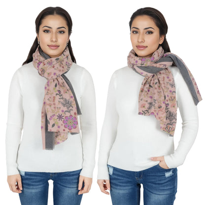 Anna-Kaci Floral Print Scarf Soft Cashmere Feel Shawl Wrap Winter Scarves for Women 74.8 x 25.6 inch