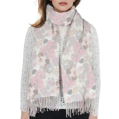 Anna-Kaci Women's Winter Cashmere Feel Scarf Floral Printed Classic Fringe Shawls Wrap Scarves