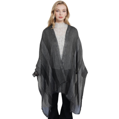 Anna-Kaci Vintage Textured Striped Scarf Lightweight Fringed Soft Warm Wrap Shawls for Women
