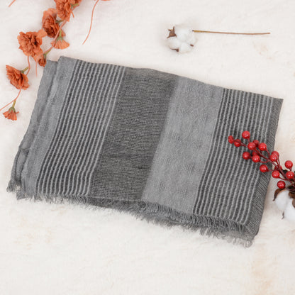 Anna-Kaci Vintage Textured Striped Scarf Lightweight Fringed Soft Warm Wrap Shawls for Women