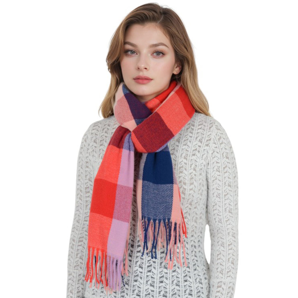 Anna-Kaci Women's Classic Plaid Fringe Scarf Soft Cashmere Feel Winter Checked Wrap Shawls
