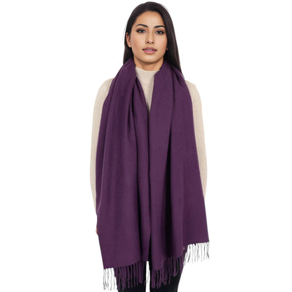 Anna-Kaci Women's Winter Cashmere Feel Scarf Solid Color Classic Fringe Shawls Wrap Scarves for Evening Dresses